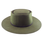 No. 1237 Woolen Felt Gambler Hat with Feather and Western Buckle Band