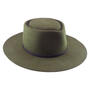 No. 1237 Woolen Felt Gambler Hat with Feather and Western Buckle Band