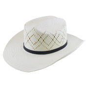 No. 1240 Paper Straw Cowboy Hat with Diamond Vent Weave