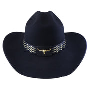 No. 1254 Black Woolen Felt Cowboy Hat with Belt