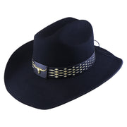 No. 1254 Black Woolen Felt Cowboy Hat with Belt