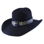 No. 1254 Black Woolen Felt Cowboy Hat with Belt