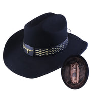 No. 1254 Black Woolen Felt Cowboy Hat with Belt