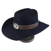 No. 1255 Black Woolen Felt Cowboy Hat with Belt