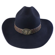 No. 1255 Black Woolen Felt Cowboy Hat with Belt