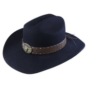 No. 1255 Black Woolen Felt Cowboy Hat with Belt