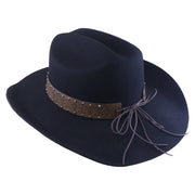 No. 1255 Black Woolen Felt Cowboy Hat with Belt