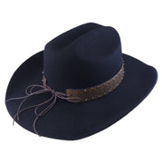 No. 1255 Black Woolen Felt Cowboy Hat with Belt