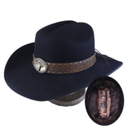 No. 1255 Black Woolen Felt Cowboy Hat with Belt