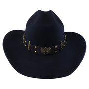No. 1256 Black Woolen Felt Cowboy Hat with Belt