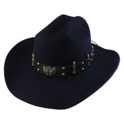 No. 1256 Black Woolen Felt Cowboy Hat with Belt