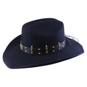 No. 1256 Black Woolen Felt Cowboy Hat with Belt