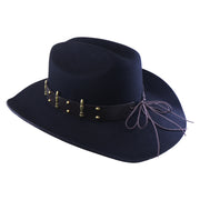 No. 1256 Black Woolen Felt Cowboy Hat with Belt