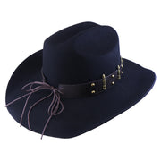 No. 1256 Black Woolen Felt Cowboy Hat with Belt