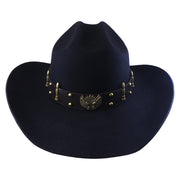 No. 1256 Black Woolen Felt Cowboy Hat with Belt