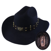 No. 1256 Black Woolen Felt Cowboy Hat with Belt
