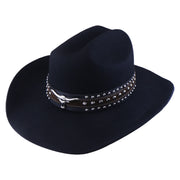 No. 1258 Black Woolen Felt Cowboy Hat with Belt