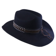 No. 1258 Black Woolen Felt Cowboy Hat with Belt