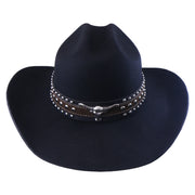 No. 1258 Black Woolen Felt Cowboy Hat with Belt