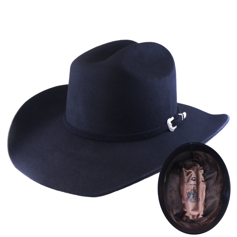 No. 1260 Black Woolen Felt Cowboy Hat with Belt