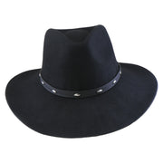 No. 1264 Woolen Felt Western Fedora Hat with Silver-Studded Leather Band