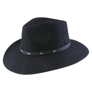 No. 1264 Woolen Felt Western Fedora Hat with Silver-Studded Leather Band