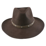 No. 1264 Woolen Felt Western Fedora Hat with Silver-Studded Leather Band