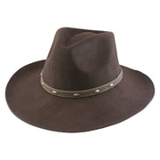 No. 1264 Woolen Felt Western Fedora Hat with Silver-Studded Leather Band