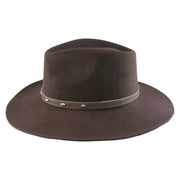 No. 1264 Woolen Felt Western Fedora Hat with Silver-Studded Leather Band