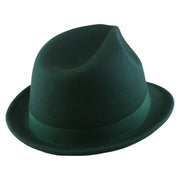 No. 1265 Pinch-Front Fedora with Feather Accent and Grosgrain Bow
