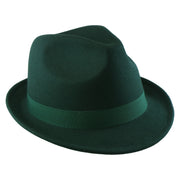 No. 1265 Pinch-Front Fedora with Feather Accent and Grosgrain Bow