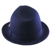 No. 1265 Pinch-Front Fedora with Feather Accent and Grosgrain Bow