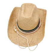No. 142 Raffia Straw Cowboy Hat with Chin Cord