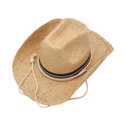 No. 142 Raffia Straw Cowboy Hat with Chin Cord