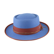 No. 936 Polyester Felt Gambler Hat with Layered Ribbon Band