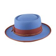 No. 936 Polyester Felt Gambler Hat with Layered Ribbon Band