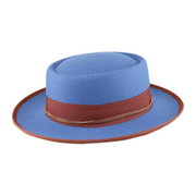 No. 936 Polyester Felt Gambler Hat with Layered Ribbon Band