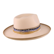 No. 663 Polyester Felt Wide-Brim Fedora with Feather Band