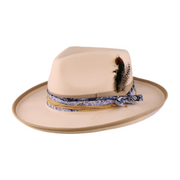 No. 663 Polyester Felt Wide-Brim Fedora with Feather Band