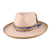 No. 663 Polyester Felt Wide-Brim Fedora with Feather Band