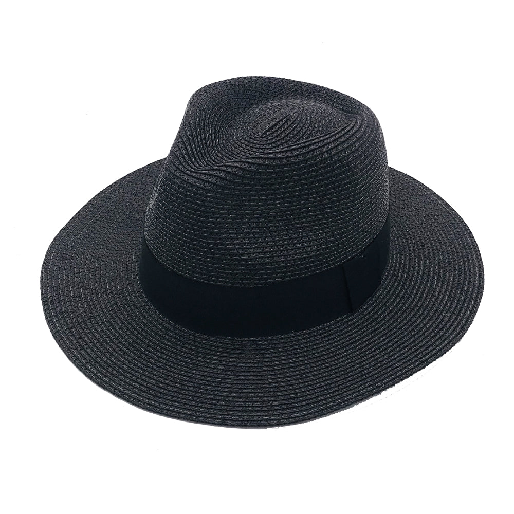 Women’s Paper Straw Panama Hat White Sun Hat Korean Style Wide Brim Summer Beach Hat UV Protection Factory Direct Supply