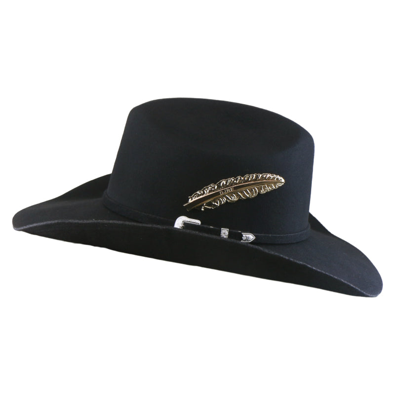 No. 1169 Woolen Felt Cowboy Hat with Metal Feather