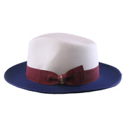 No. 804 Two-Tone Polyester Felt Fedora Hat with Contrast Brim