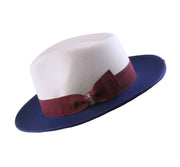 No. 804 Two-Tone Polyester Felt Fedora Hat with Contrast Brim