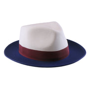 No. 804 Two-Tone Polyester Felt Fedora Hat with Contrast Brim