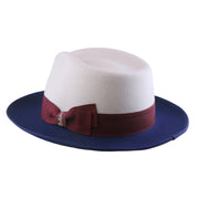 No. 804 Two-Tone Polyester Felt Fedora Hat with Contrast Brim