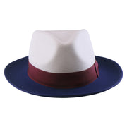 No. 804 Two-Tone Polyester Felt Fedora Hat with Contrast Brim