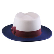 No. 804 Two-Tone Polyester Felt Fedora Hat with Contrast Brim