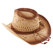 No. 1104 Paper Straw Cowboy Hat with Beaded Cord Band