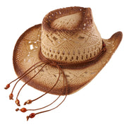 No. 1104 Paper Straw Cowboy Hat with Beaded Cord Band
